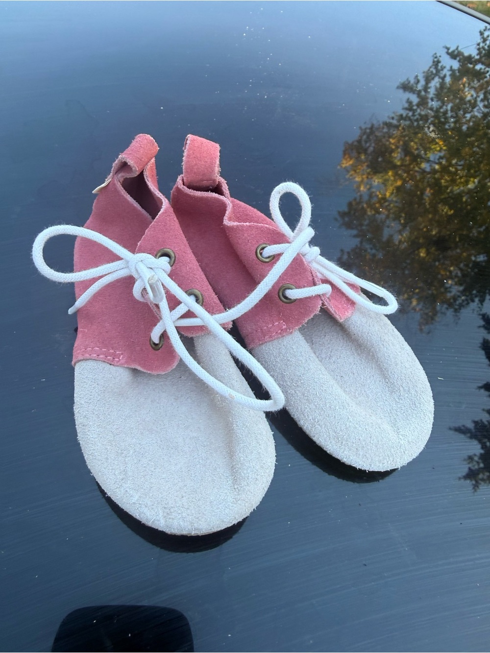Piper Pink Suede Lace-Up Baby Walkers
